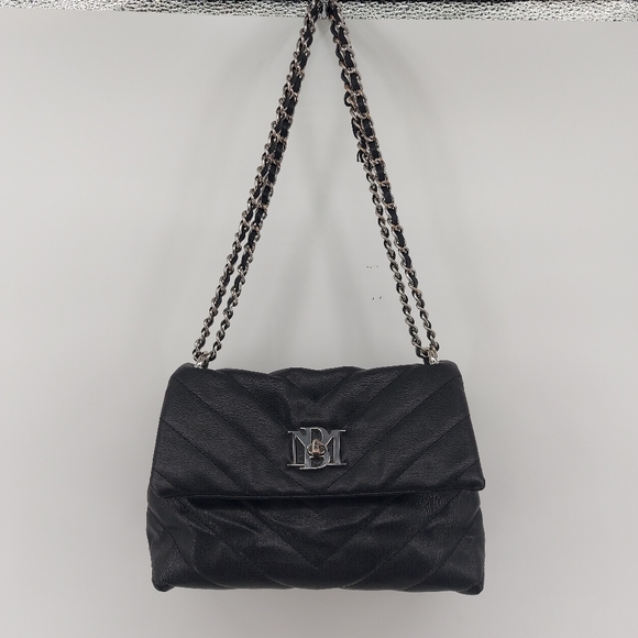 Badgley Mischka Black Quilted Vegan Leather Crossbody - Picture 2 of 14